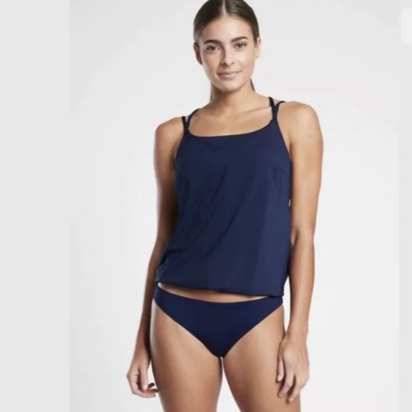 Athleta Seascape Blousy Tankini Dress Blue 34 B/C - Picture 5 of 5